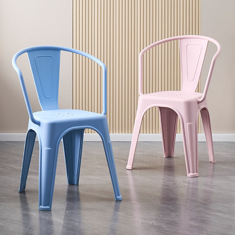 Modern Minimalist Curved Rectangular PP Dining Chair Backrest Armless For Dining Room