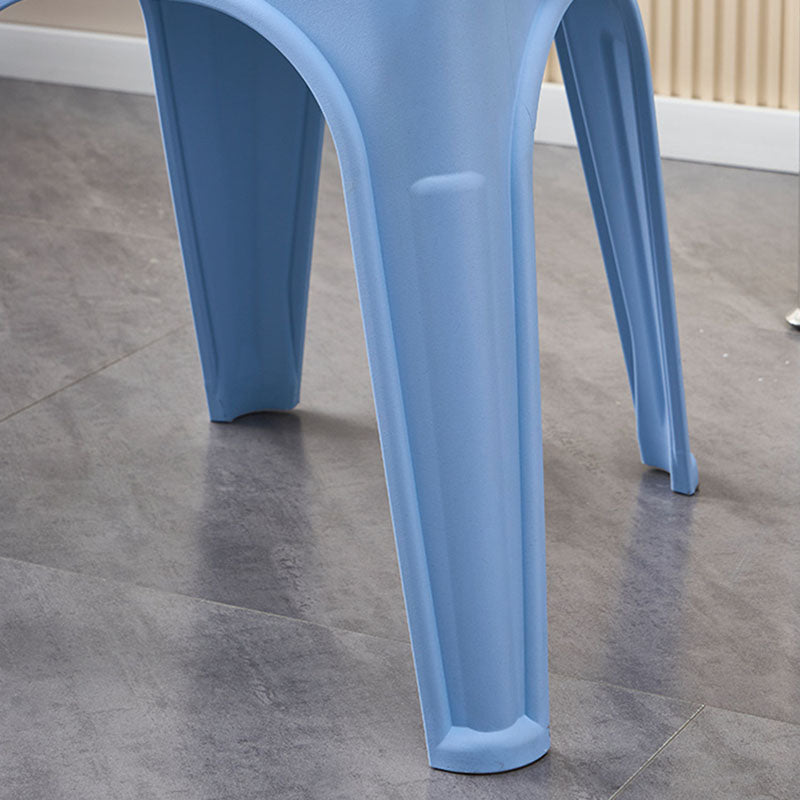 Modern Minimalist Curved Rectangular PP Dining Chair Backrest Armless For Dining Room