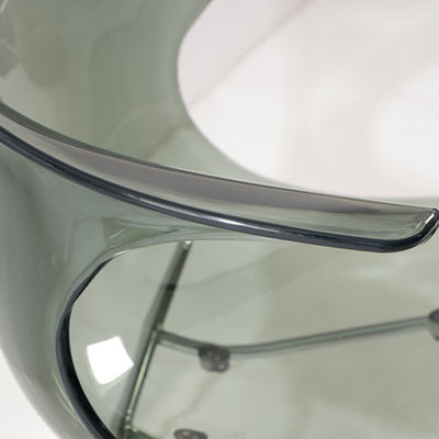 Modern Minimalist Curved PC Steel Dining Chair Backrest Armrest For Dining Room