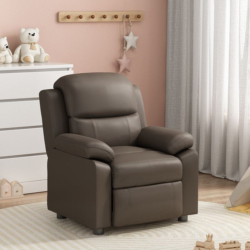 Modern Minimalist Rectangular Kid Fabric PU Leather Solid Wood Plastic Accent Chair Backrest Armrest For Living Room