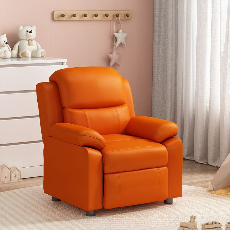 Modern Minimalist Rectangular Kid Fabric PU Leather Solid Wood Plastic Accent Chair Backrest Armrest For Living Room
