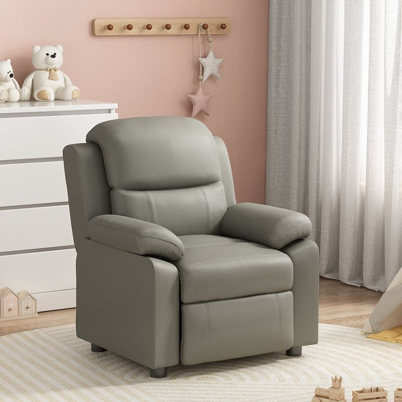 Modern Minimalist Rectangular Kid Fabric PU Leather Solid Wood Plastic Accent Chair Backrest Armrest For Living Room
