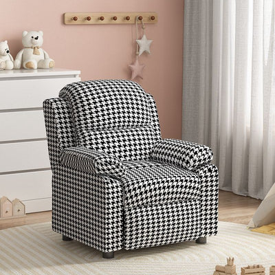 Modern Minimalist Rectangular Kid Fabric PU Leather Solid Wood Plastic Accent Chair Backrest Armrest For Living Room