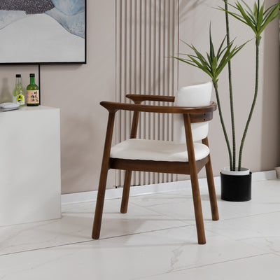 Traditional Chinese Rectangular Microfiber Leather Solid Wood Dining Chair Backrest Armrest For Dining Room