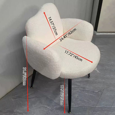 Modern Minimalist Cloud-Shaped Teddy Velvet Steel Vanity Stool Backrest Armrest For Bedroom