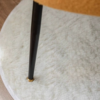 Modern Minimalist Cloud-Shaped Teddy Velvet Steel Vanity Stool Backrest Armrest For Bedroom