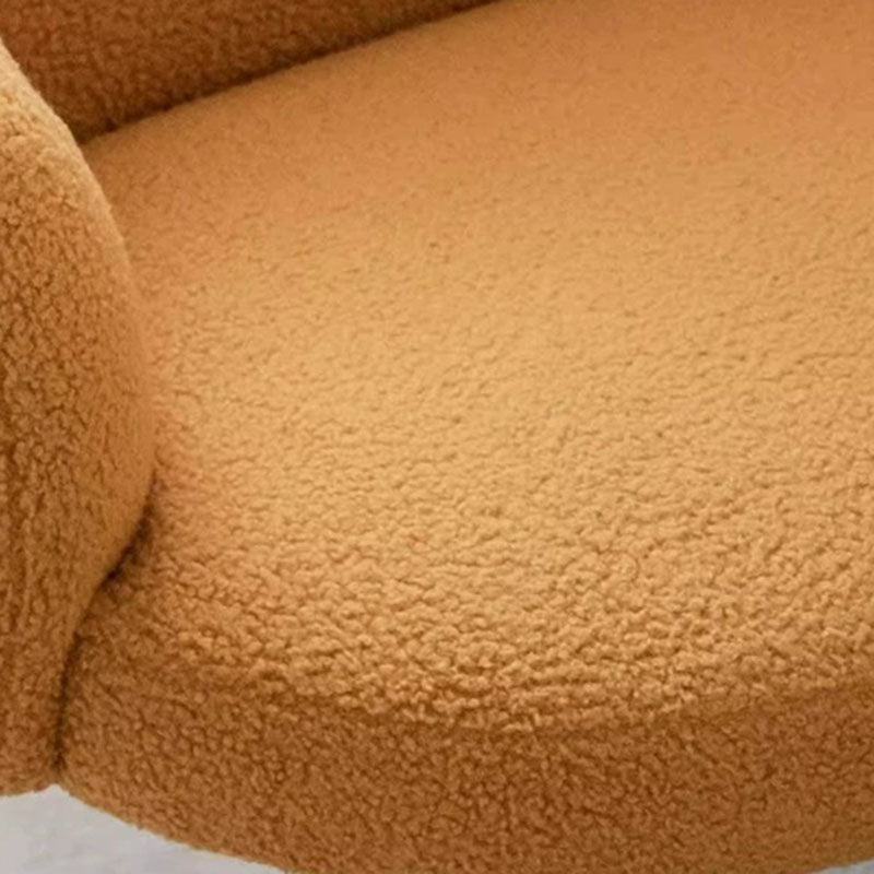 Modern Minimalist Cloud-Shaped Teddy Velvet Steel Vanity Stool Backrest Armrest For Bedroom