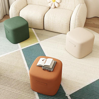 Modern Minimalist Rectangular Tech Fabric Lambswool Solid Wood Accent Chair Backless Armless For Living Room