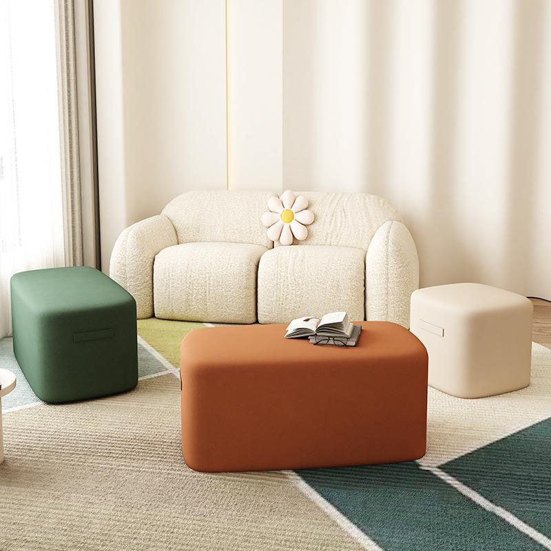 Modern Minimalist Rectangular Tech Fabric Lambswool Solid Wood Accent Chair Backless Armless For Living Room