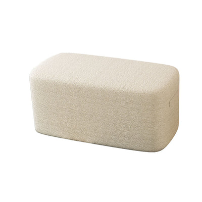 Modern Minimalist Rectangular Tech Fabric Lambswool Solid Wood Accent Chair Backless Armless For Living Room