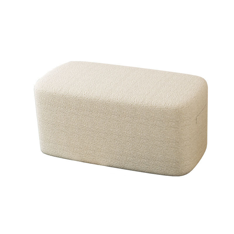 Modern Minimalist Rectangular Tech Fabric Lambswool Solid Wood Accent Chair Backless Armless For Living Room