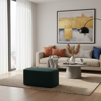 Modern Minimalist Rectangular Tech Fabric Lambswool Solid Wood Accent Chair Backless Armless For Living Room