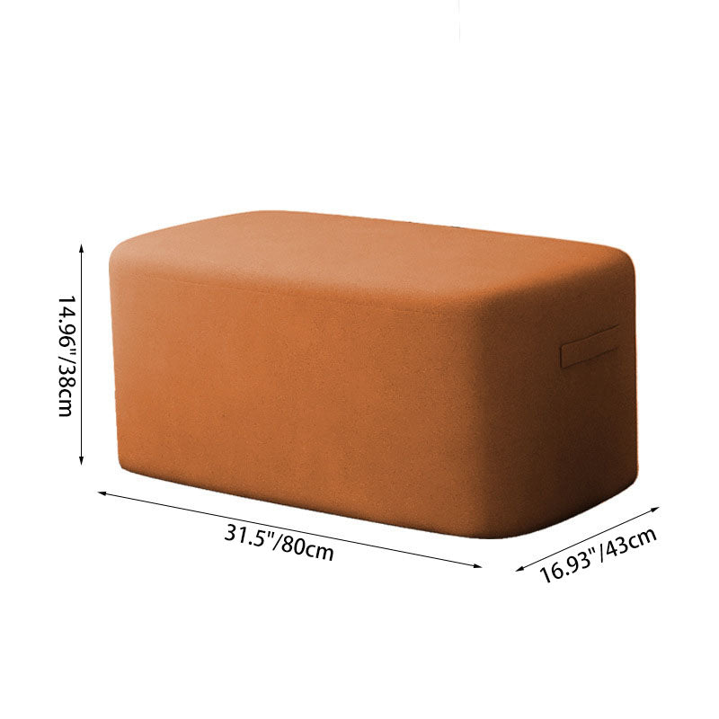 Modern Minimalist Rectangular Tech Fabric Lambswool Solid Wood Accent Chair Backless Armless For Living Room