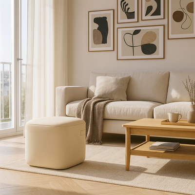 Modern Minimalist Rectangular Tech Fabric Lambswool Solid Wood Accent Chair Backless Armless For Living Room