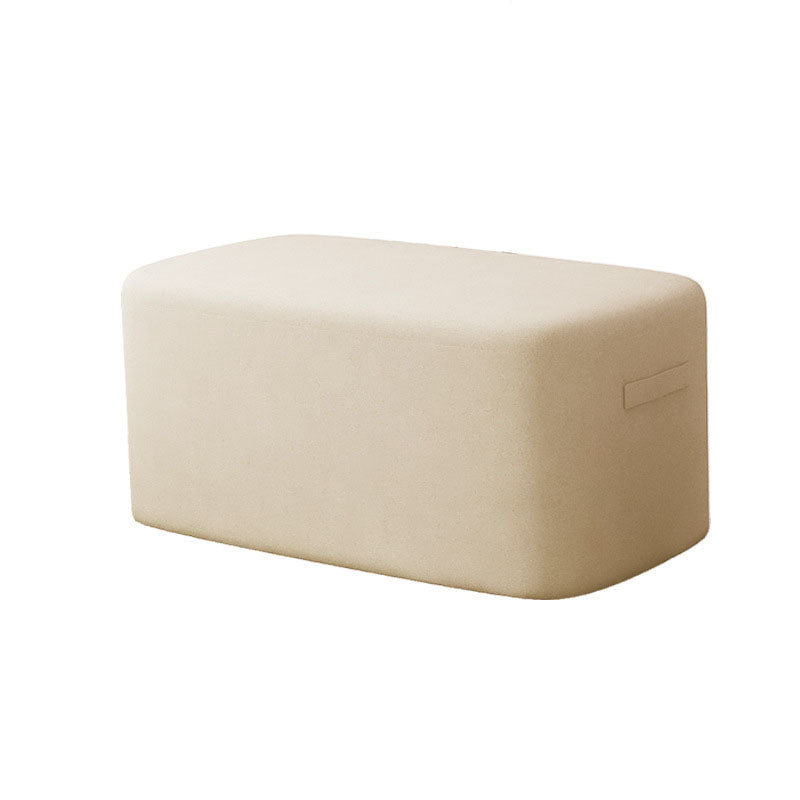 Modern Minimalist Rectangular Tech Fabric Lambswool Solid Wood Accent Chair Backless Armless For Living Room