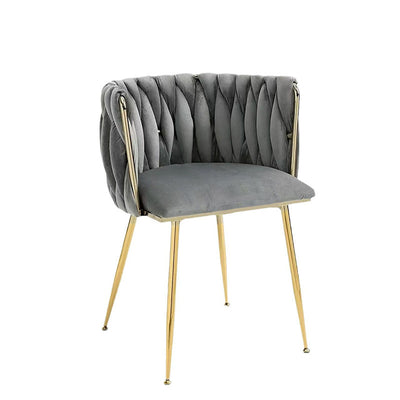 Contemporary Luxury Curved Velvet Stainless Steel Dining Chair Backrest Armrest For Dining Room