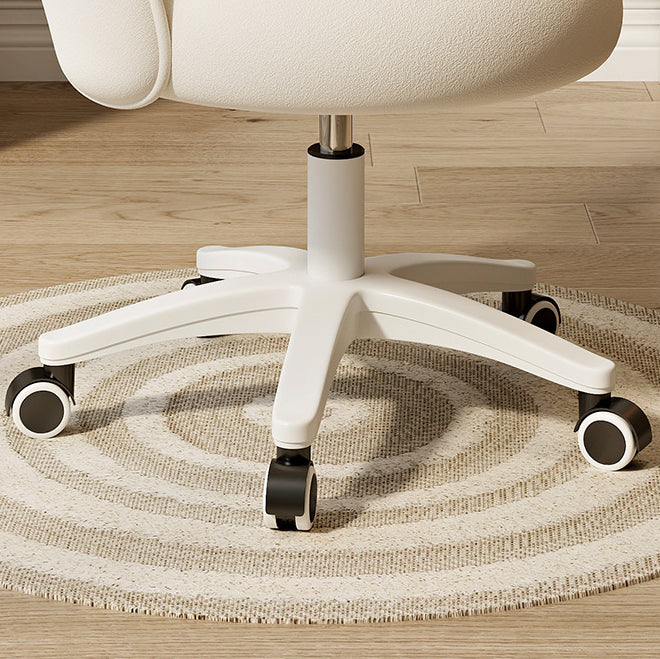 Modern Minimalist Curved Velvet Nylon Plastic Vanity Stool Backrest Armless For Bedroom