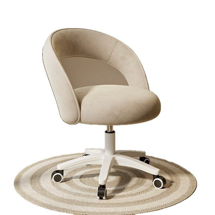 Moderner minimalistischer geschwungener Hocker aus Samt, Nylon und Plastik ohne Rückenlehne für das Schlafzimmer 