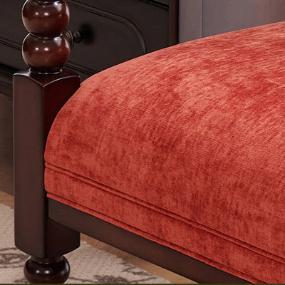 Traditional French Curved Velvet Upholstered Solid Wood Accent Chair Backrest Armrest For Living Room