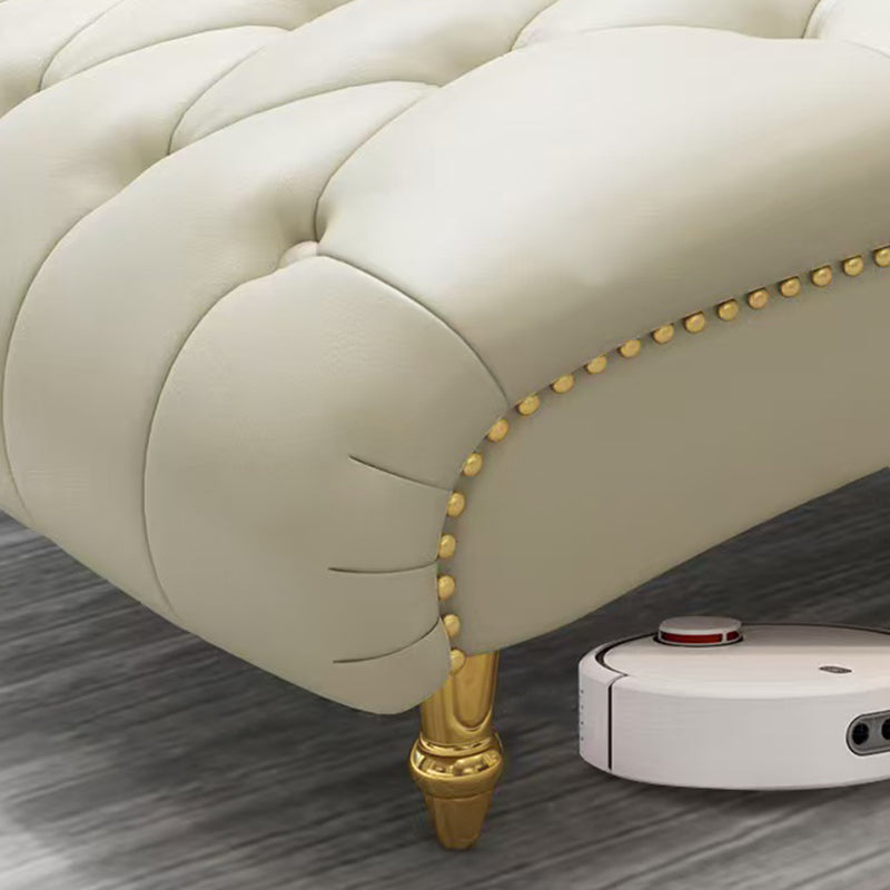 Zeitgenössischer luxuriöser rechteckiger Akzentstuhl aus Kunst-Nappa-Leder, Massivholz und Edelstahl mit Rückenlehne und Armlehnen für das Wohnzimmer 