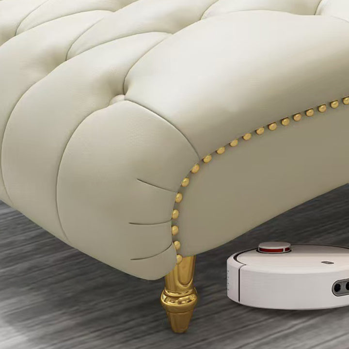 Zeitgenössischer luxuriöser rechteckiger Akzentstuhl aus Kunst-Nappa-Leder, Massivholz und Edelstahl mit Rückenlehne und Armlehnen für das Wohnzimmer 
