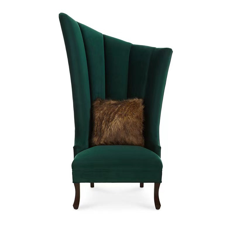 Contemporary Luxury Trapezoidal Velvet Upholstered Solid Wood Accent Chair Backrest Armless For Living Room