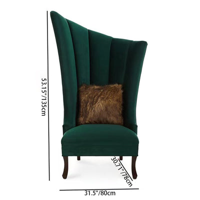 Contemporary Luxury Trapezoidal Velvet Upholstered Solid Wood Accent Chair Backrest Armless For Living Room