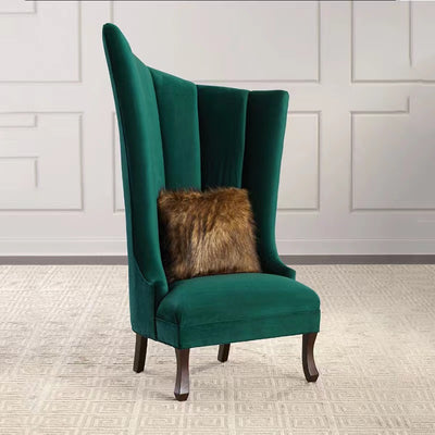 Contemporary Luxury Trapezoidal Velvet Upholstered Solid Wood Accent Chair Backrest Armless For Living Room