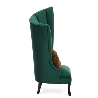 Contemporary Luxury Trapezoidal Velvet Upholstered Solid Wood Accent Chair Backrest Armless For Living Room
