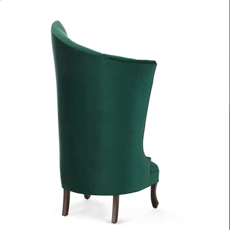 Contemporary Luxury Trapezoidal Velvet Upholstered Solid Wood Accent Chair Backrest Armless For Living Room