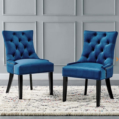 Modern Minimalist Rectangular Velvet Cotton-Linen Solid Wood Dining Chair Backrest Armless For Dining Room