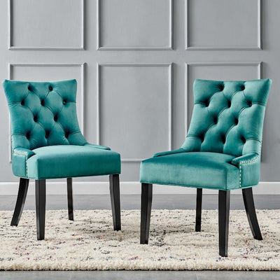 Modern Minimalist Rectangular Velvet Cotton-Linen Solid Wood Dining Chair Backrest Armless For Dining Room