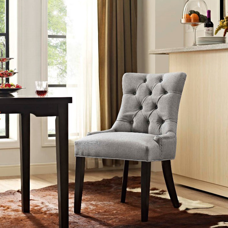 Modern Minimalist Rectangular Velvet Cotton-Linen Solid Wood Dining Chair Backrest Armless For Dining Room