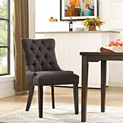 Modern Minimalist Rectangular Velvet Cotton-Linen Solid Wood Dining Chair Backrest Armless For Dining Room