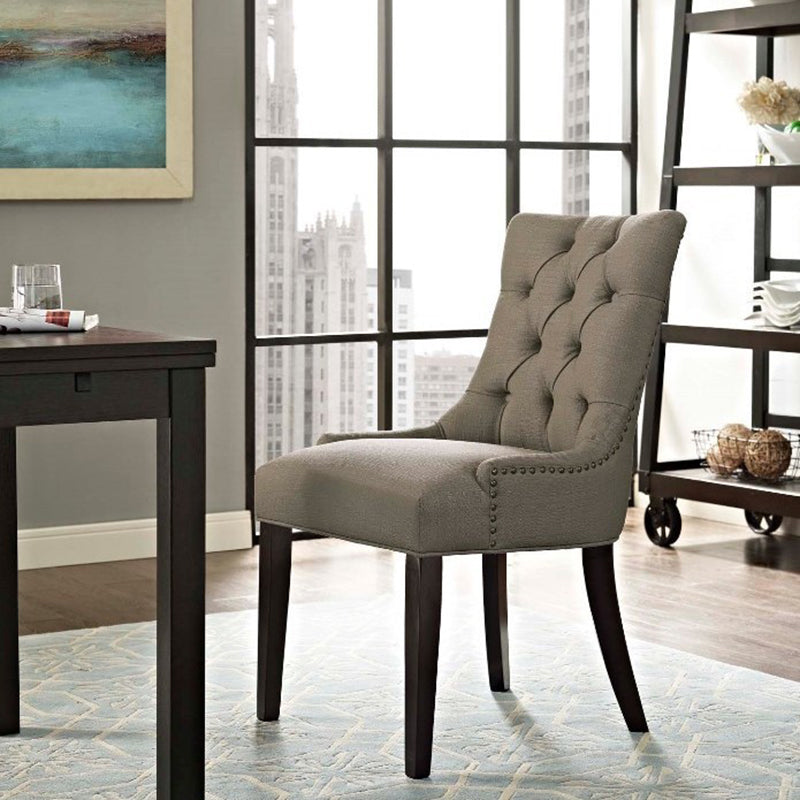 Modern Minimalist Rectangular Velvet Cotton-Linen Solid Wood Dining Chair Backrest Armless For Dining Room