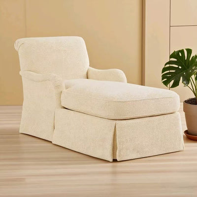Modern Minimalist Rectangular Fabric Solid Wood Accent Chair Backrest Armrest For Living Room