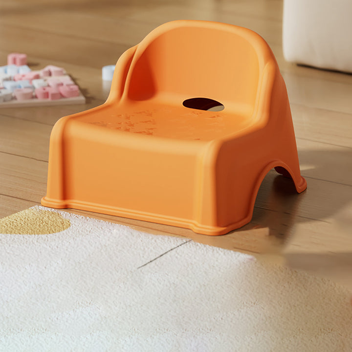 Tabouret bas courbé pour enfants, minimaliste moderne, en PP et PVC, sans dossier ni accoudoirs, pour salon 