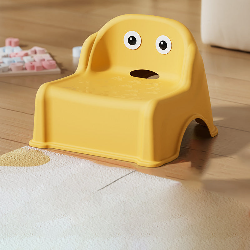 Tabouret bas courbé pour enfants, minimaliste moderne, en PP et PVC, sans dossier ni accoudoirs, pour salon 