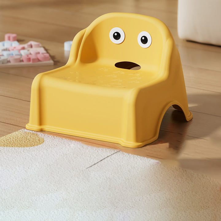 Tabouret bas courbé pour enfants, minimaliste moderne, en PP et PVC, sans dossier ni accoudoirs, pour salon 