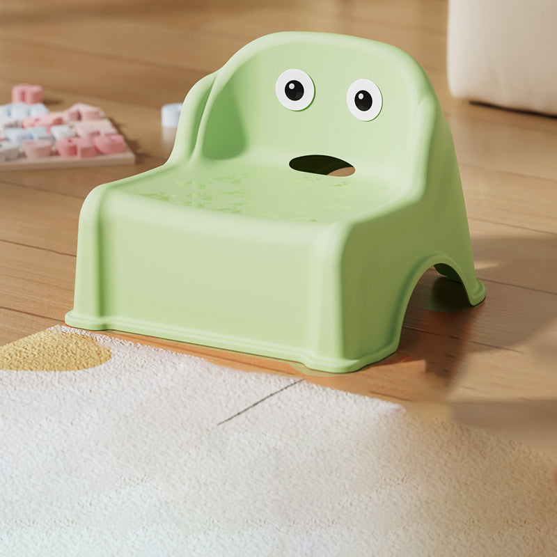Tabouret bas courbé pour enfants, minimaliste moderne, en PP et PVC, sans dossier ni accoudoirs, pour salon 