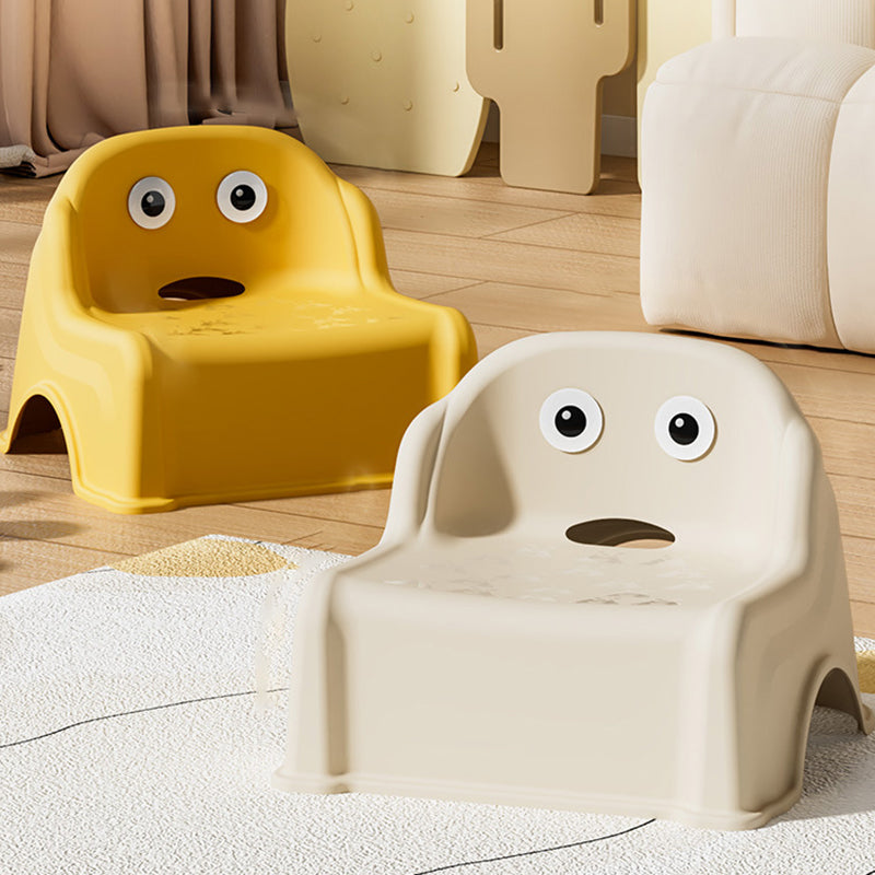 Tabouret bas courbé pour enfants, minimaliste moderne, en PP et PVC, sans dossier ni accoudoirs, pour salon 