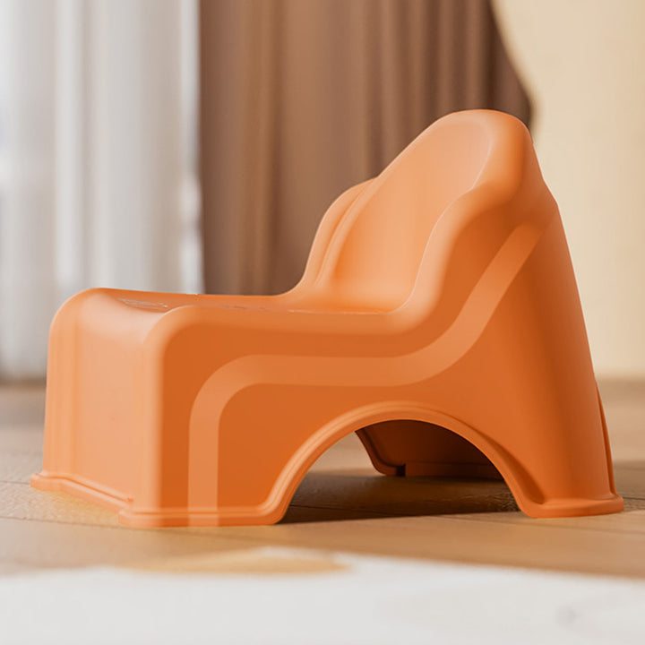 Tabouret bas courbé pour enfants, minimaliste moderne, en PP et PVC, sans dossier ni accoudoirs, pour salon 