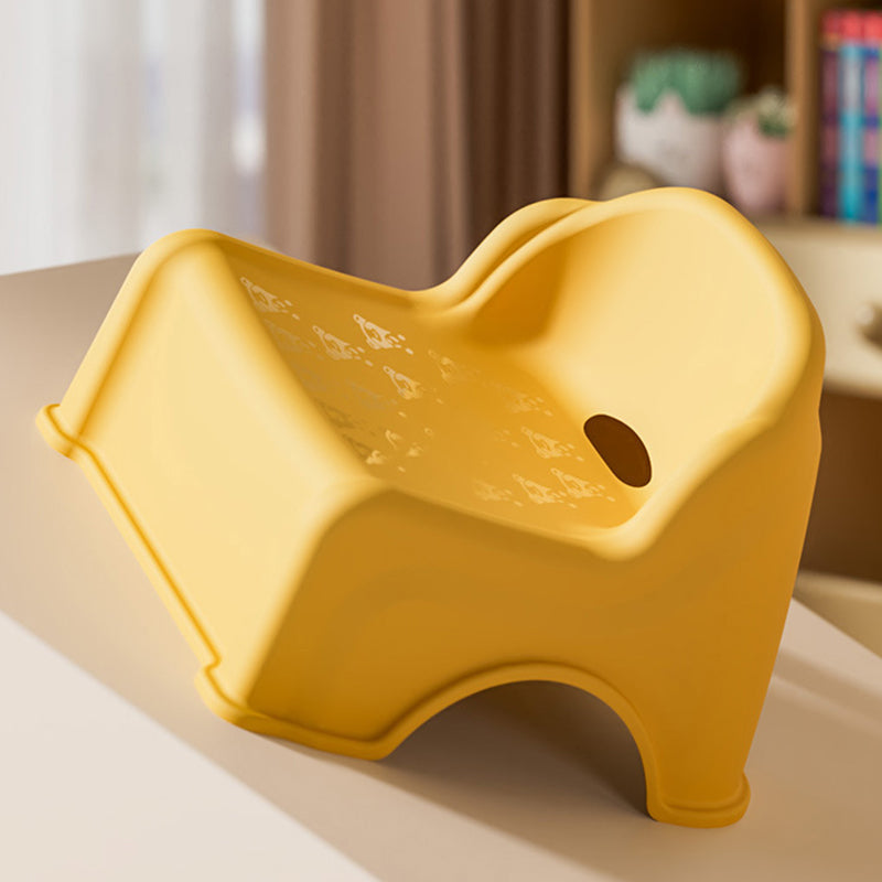 Tabouret bas courbé pour enfants, minimaliste moderne, en PP et PVC, sans dossier ni accoudoirs, pour salon 