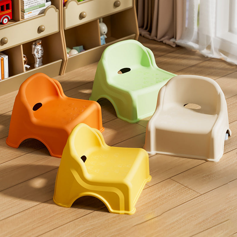 Tabouret bas courbé pour enfants, minimaliste moderne, en PP et PVC, sans dossier ni accoudoirs, pour salon 