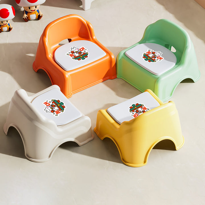 Tabouret bas courbé pour enfants, minimaliste moderne, en PP et PVC, sans dossier ni accoudoirs, pour salon 