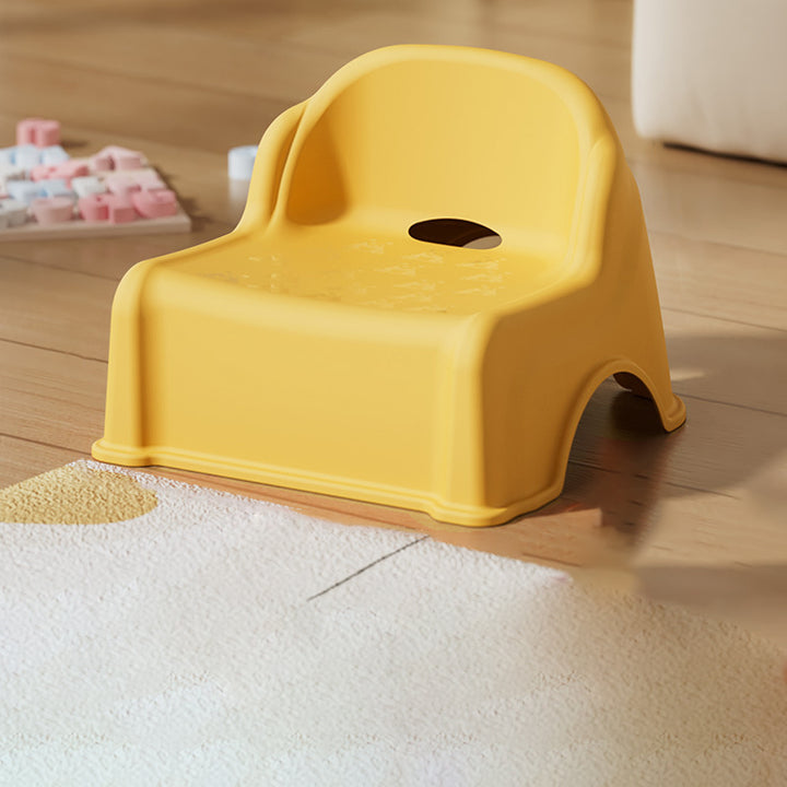 Tabouret bas courbé pour enfants, minimaliste moderne, en PP et PVC, sans dossier ni accoudoirs, pour salon 