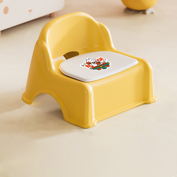Tabouret bas courbé pour enfants, minimaliste moderne, en PP et PVC, sans dossier ni accoudoirs, pour salon 