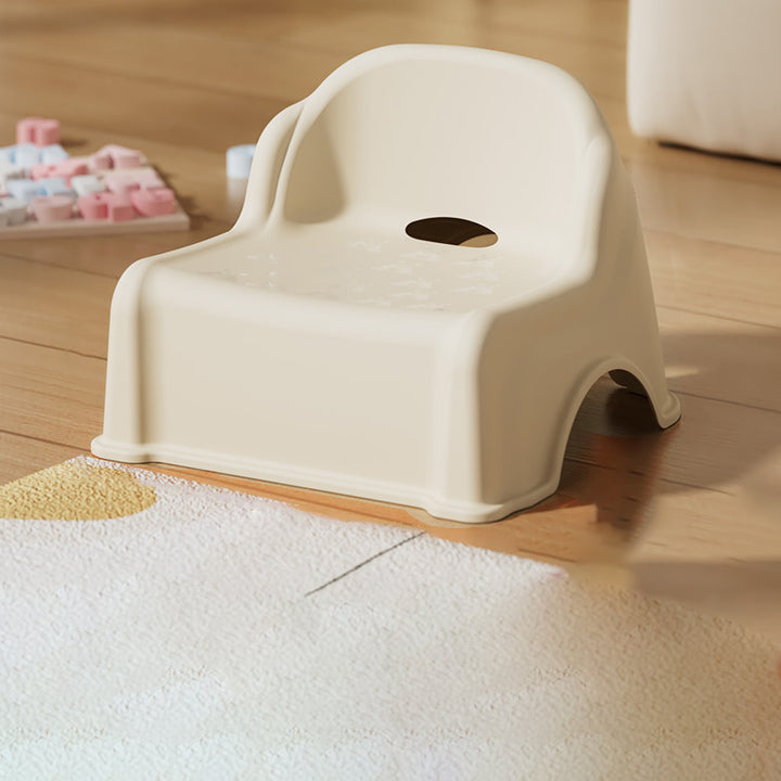 Tabouret bas courbé pour enfants, minimaliste moderne, en PP et PVC, sans dossier ni accoudoirs, pour salon 