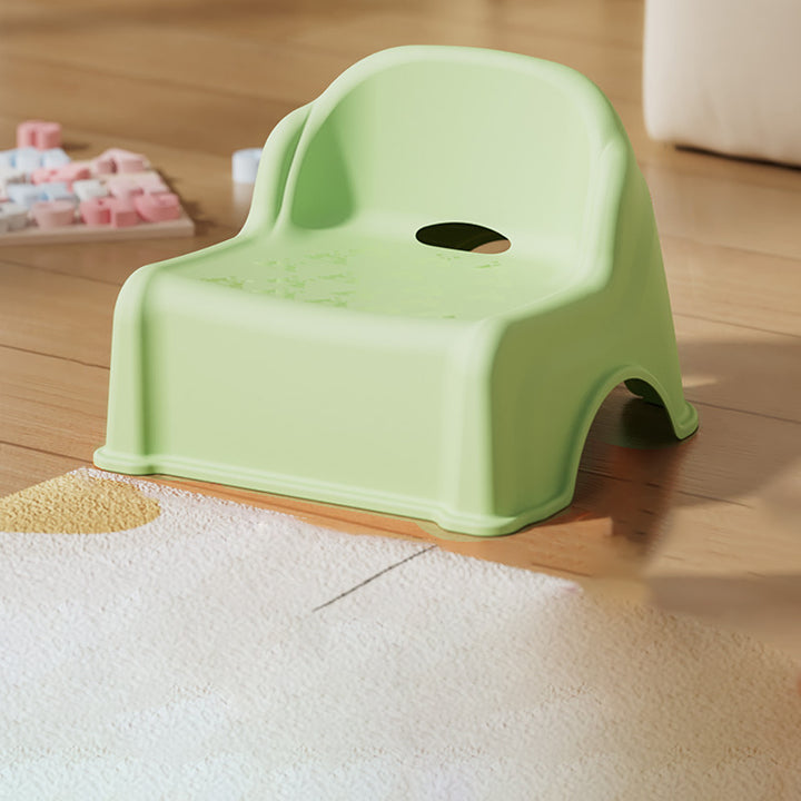 Tabouret bas courbé pour enfants, minimaliste moderne, en PP et PVC, sans dossier ni accoudoirs, pour salon 