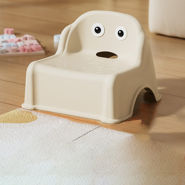 Tabouret bas courbé pour enfants, minimaliste moderne, en PP et PVC, sans dossier ni accoudoirs, pour salon 
